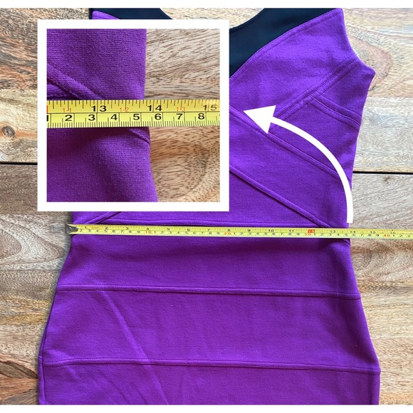 Express Purple & Mesh Bandage Bodycon Dress - Picture 5 of 8